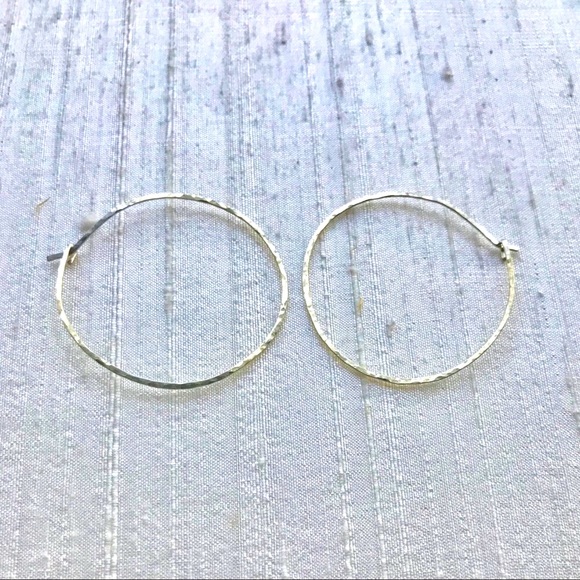 Sterling Silver Artisan Made Hoop Earrings - Picture 3 of 8